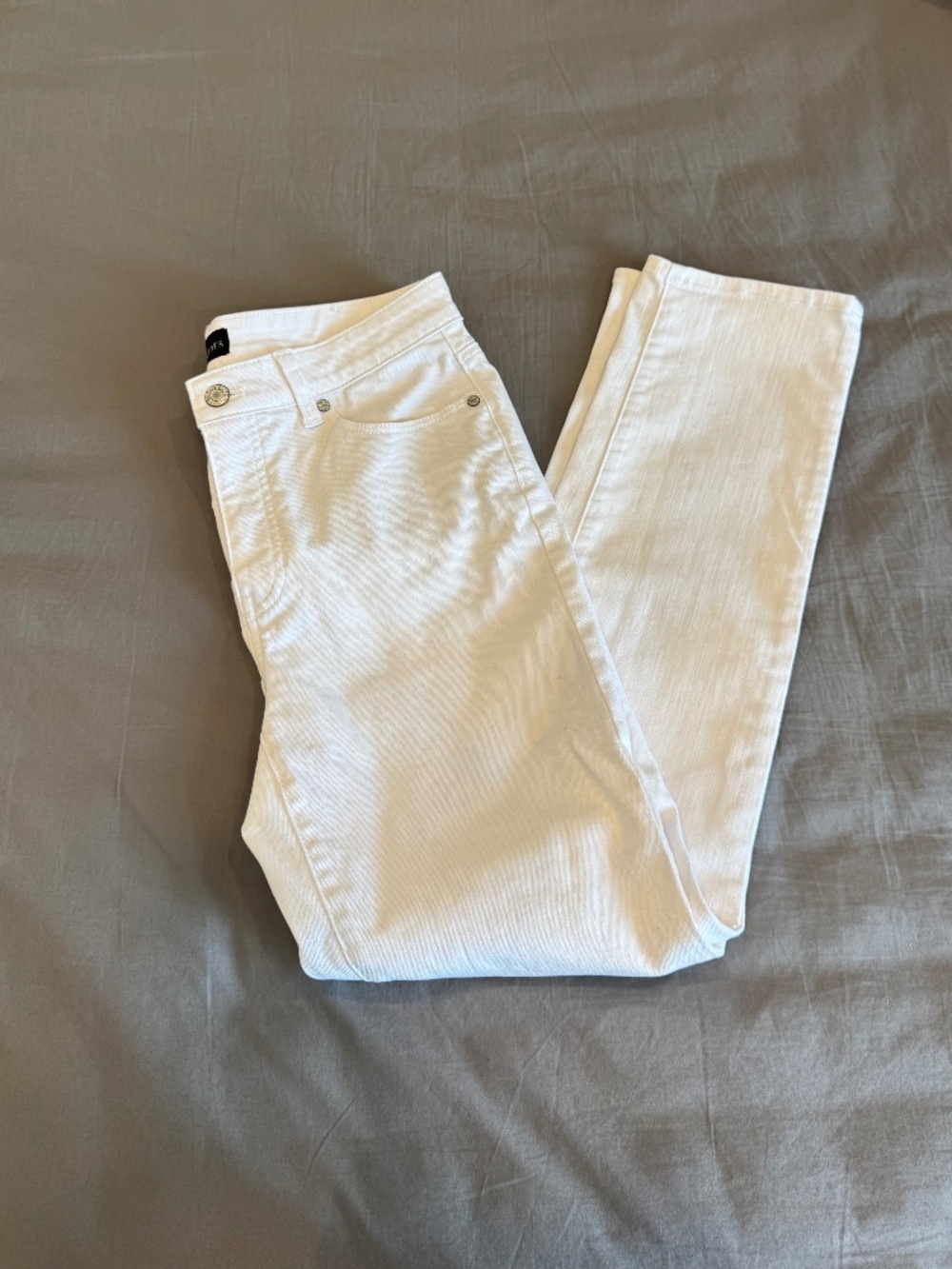 Talbots White Straight Leg Jeans Size 4 Petite Denim Pants